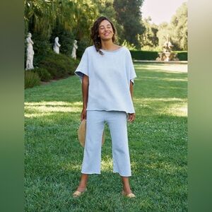 Frank & Eileen GREECE TRAVEL SET Olive Capelet & Catherine Sweatpants Size M